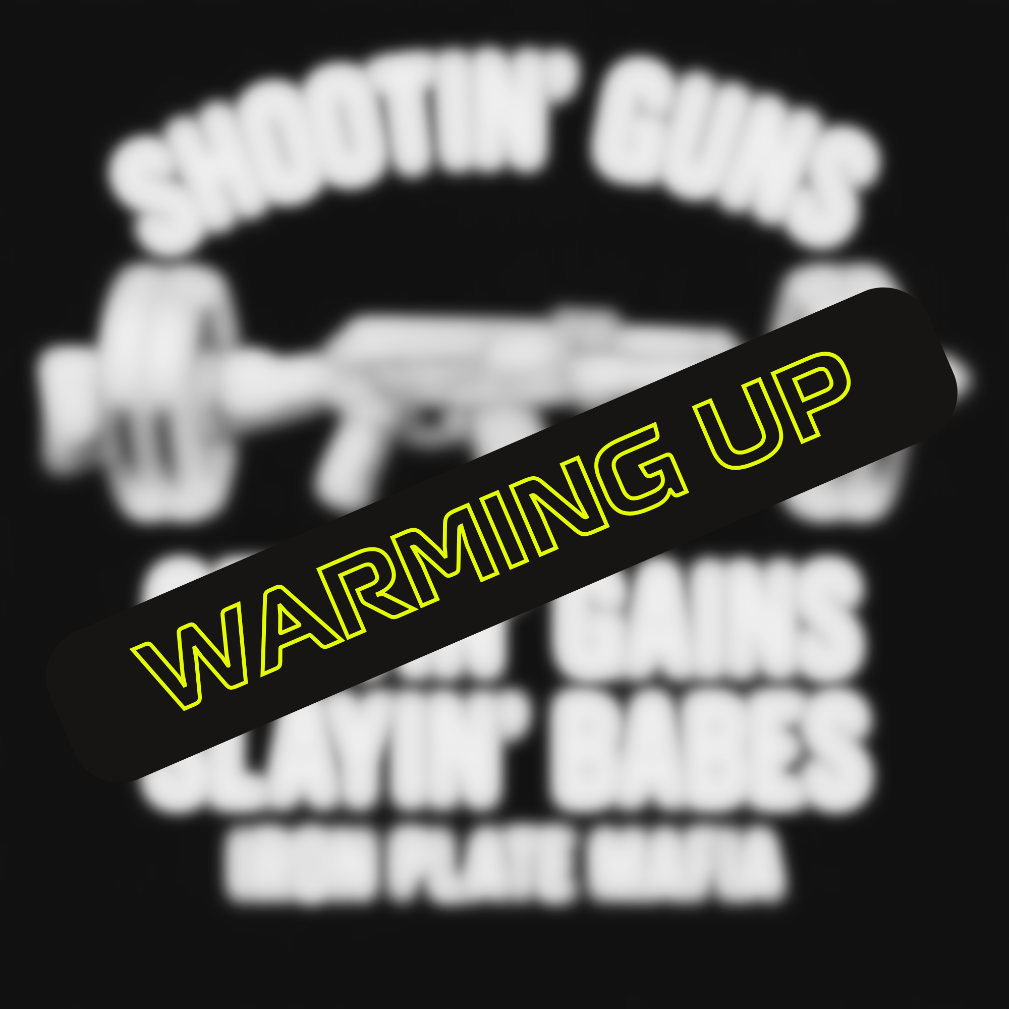 coming soon design shootin guns iron plate mafia
