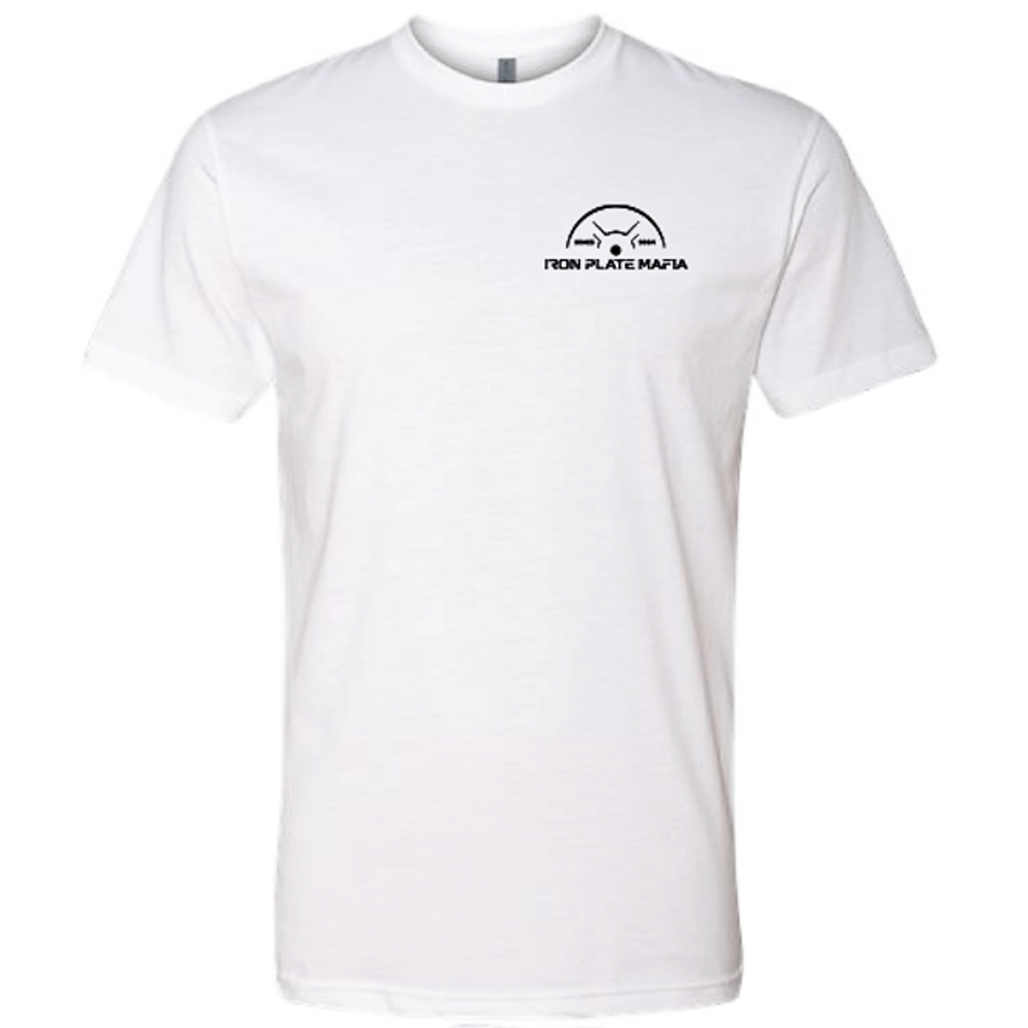 White gym shirt with 99 problems but a bench ain't one – Iron Plate Mafia logo on front