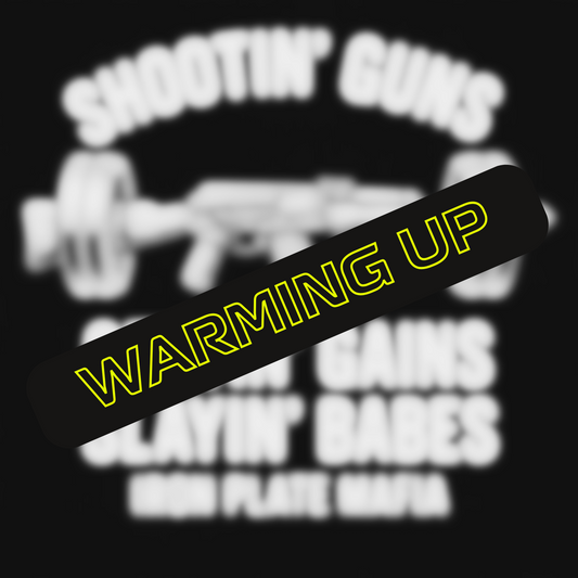 coming soon design shootin guns iron plate mafia